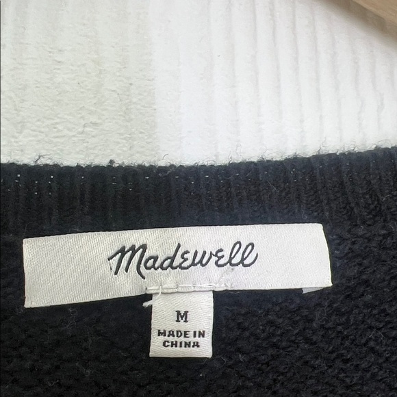 Madewell - Black Knit Scoop Neck Long Sleeve Pullover Sweater Size Medium - Picture 8 of 9